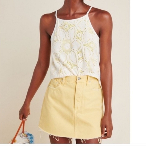 Anthropologie Lace Overlay Cosette Tank, Size Small - Picture 2 of 5